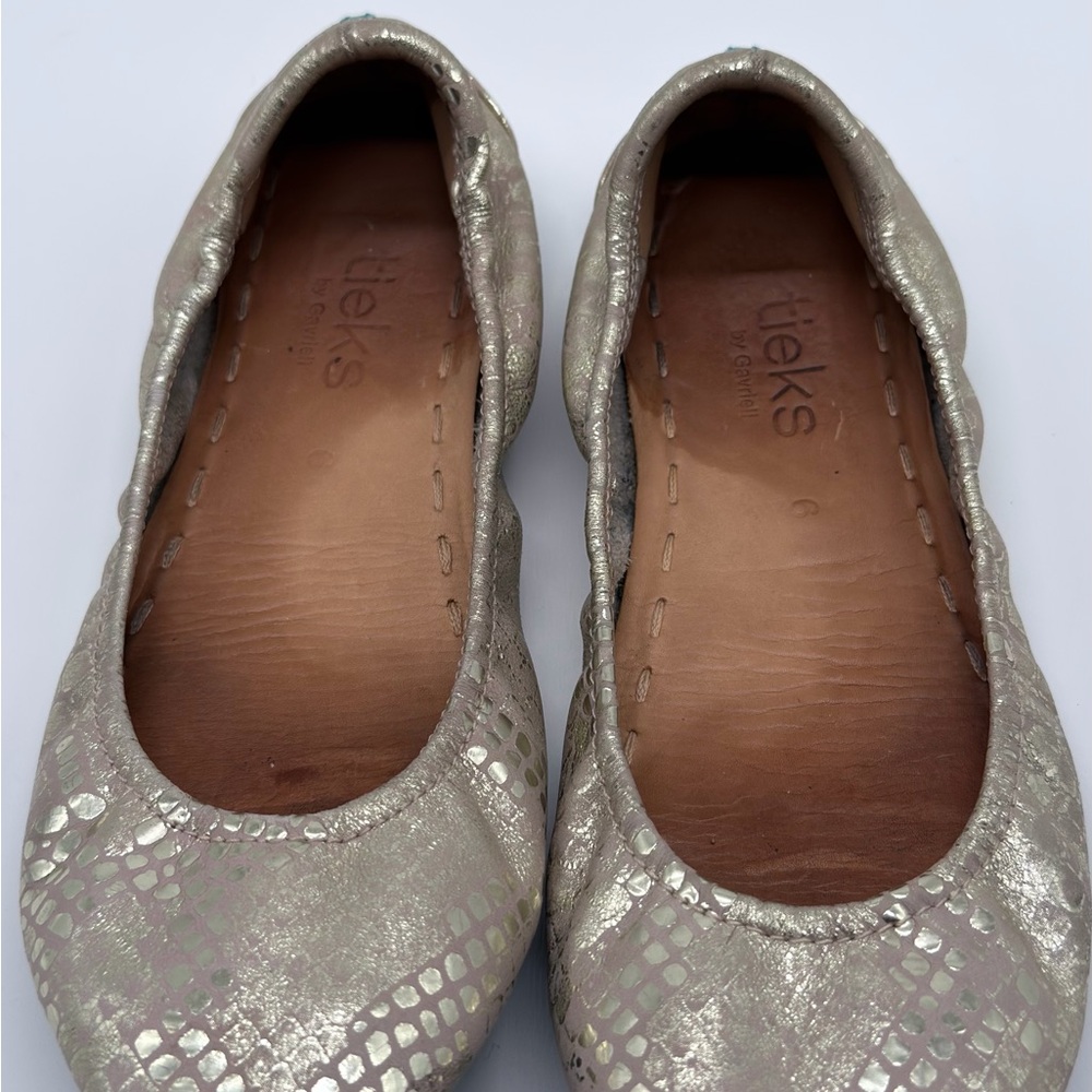 Tieks Silver Snakeskin Flats